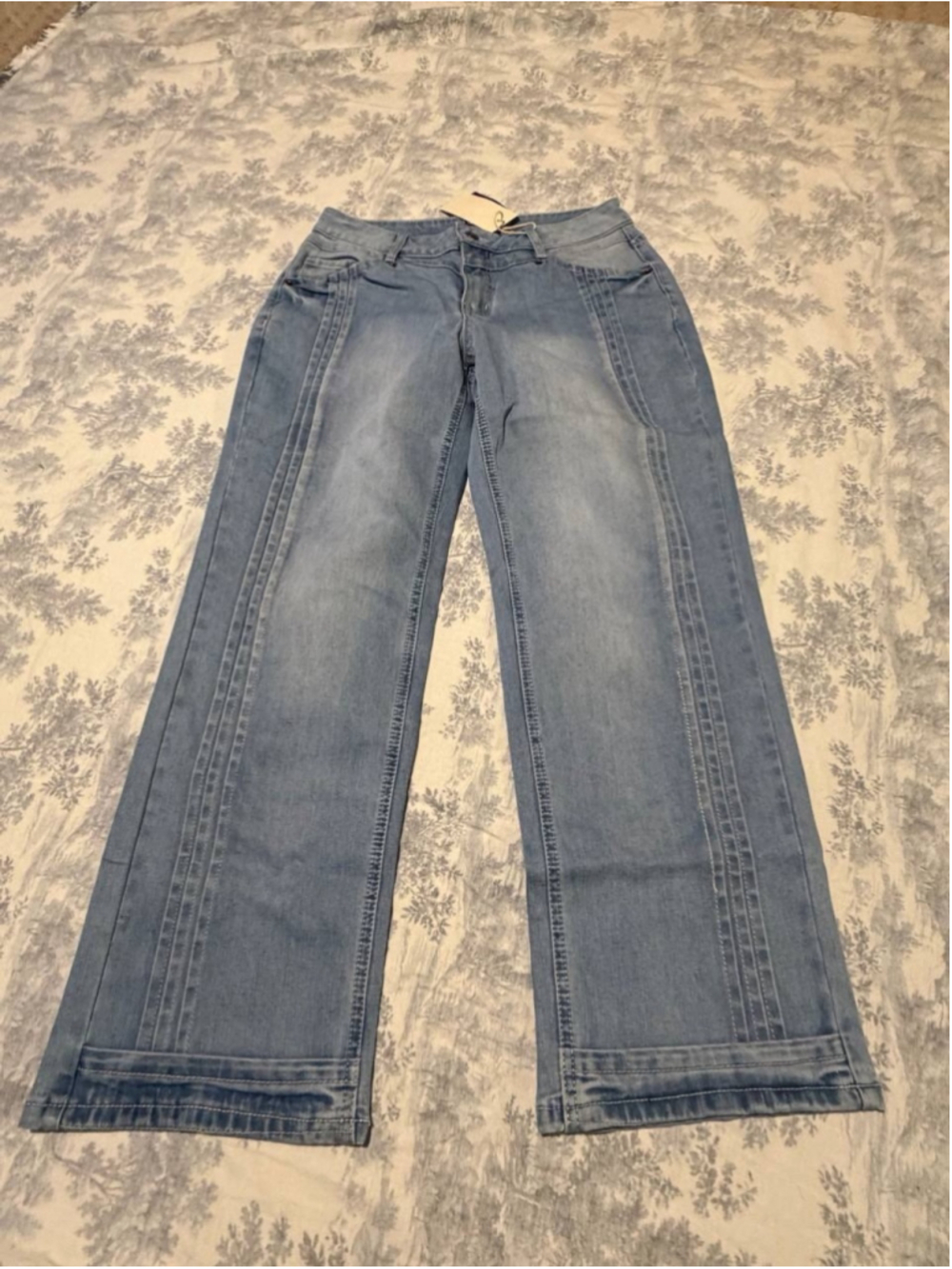 Flamingals High Waist Crop Straight Leg Loose Fit Jeans for Women M